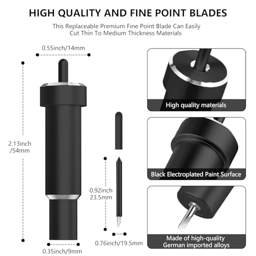 Deep Cut Blade for Maker 3/4/Maker/Explore 3/4/Air 2/Air/One/Venture,60° Deep Point Blade and Housing for Cutting Metallic/Genuine Leather, Craft/EVA Foam, Aluminum Foil, Magnetic Sheet,Etc