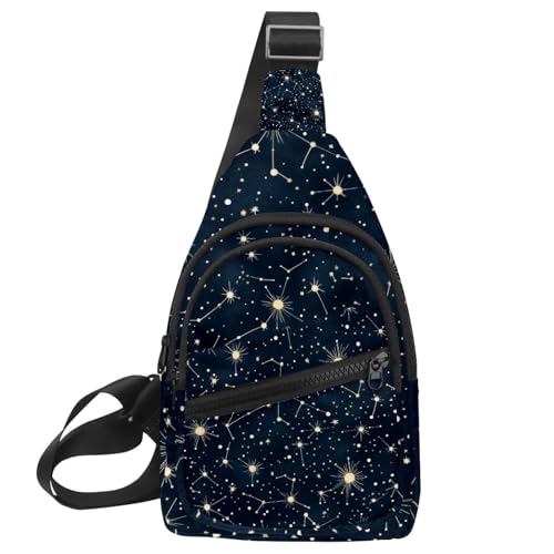 Sac à dos à bandoulière galaxie multicolore réglable pour homme et femme