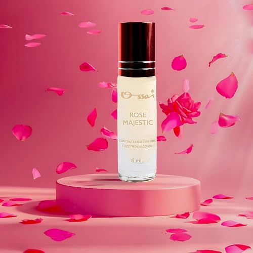 Image of Ossa Rose Majestic Concentrated Perfume 6ml | Alcohol Free Roll On Attar For Men And Women | Premium Long Lasting Unisex Fragrance With Floral & Musky Notes | Elite Fragrance Designed for All-Day Use