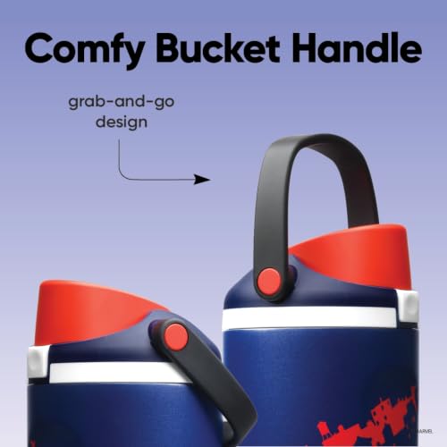 Image of Owala Spiderman FreeSip Sway Insulated Stainless Steel Water Bottle with Two-Way Spout, Built-In Straw and Bucket Handle, School, and Sports, 30oz, BPA Free, Leak Proof, Swing of Things