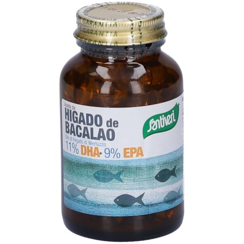 Santiveri - Bacalao Hígado Aceite Alimento Suplemento 500mg Perlas - 120 Perlas