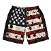 Men & Boys Classic Fit Swim Trunks for Beach Gym Sport Quick Dry Drawstring Basic Board Shorts with Pockets, Underwear American USA Flag War Bullet Hole Fashion Cargo Short