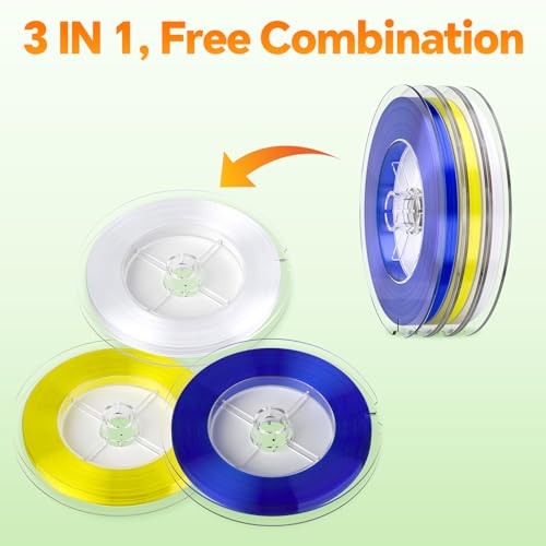 Image of Monofilament Fishing Line with Knot Guide Card, Tangle-Free Snap Ring for No More Mess, Low Memory Smooth Casting Nylon Mono String, 15 /20 /30 /50 /80LB, 220-1050 Yards