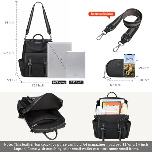 Image of AGLOD Backpack Purse for Women PU Leather Back Packs Designer Ladies Shoulder Bag Fashion Faux Work Travel Handbags