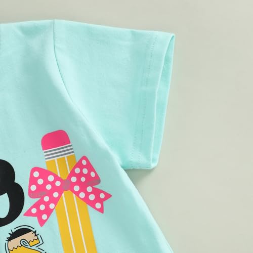 Canis Kids Toddler Little Boys Girls 100 Days of School T-Shirt Pencil with Bow Kindergarten School Celebration Student Shirt4