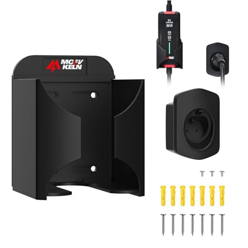MCEVKELN Supporto da Muro per Cavo Tipo 2 e Caricatore EV Organizer Cavo Set de EV Supporto da Parete Stazione di Ricarica Accessori per Varie Dimensioni Caricabatterie EV, Max 13*8.5cm
