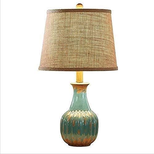 Lampe de chevet LED dimmable en céramique bleue avec télécommande pour petit salon moderne