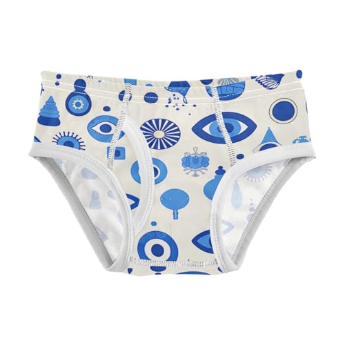 KLL Turkish Blue Evil Eye Dots Minimalist Toddler Boys' Soft Briefs Cute Children Panties