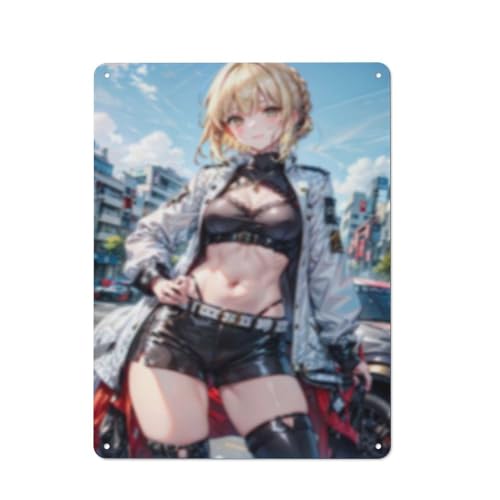 Sexy Hot Titties Boobs Lewd Hentai Anime Girl Poster Metal Tin Sign Decor - 12x16 inches Bar Pub Garage Man Cave Wall Art,AH115