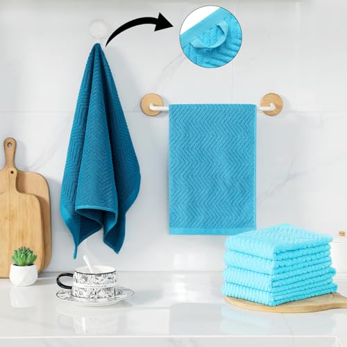 Image of 100% Cotton Kitchen Dish Towels Set, 16 inch x 25 inch Super Absorbent and Soft Kitchen Towels, Pack of 8 Dish Cloths for Drying Dishes (400 GSM)