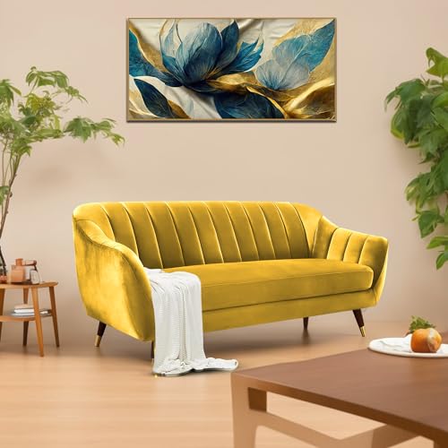 Image of Atticus 3-Seater Premium Fabric Sofa for Living Room, Office & Home (Yellow) | Comfortable Modern Sofa Couch for Hall & Guest Room | Stylish Durable Furniture with 1-Year Warranty