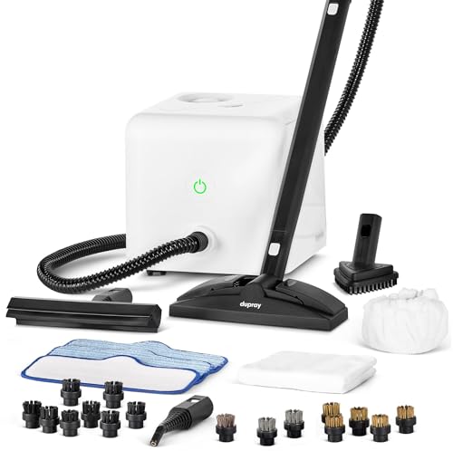 Limpiador de vapor Dupray Neat con kit de 27 accesorios - Potente limpieza para suelos, coches, azulejos, juntas, detalle y precisión (Neat incluye 16 cepillos diversos)