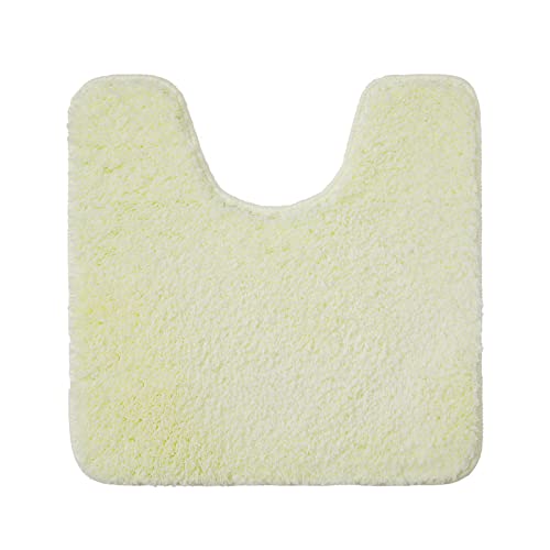 MIULEE Absorbent WC Toilet Rug Non Slip U Shape Bath Mat with High Hydroscopicity Rugs Super Soft Cozy and Shaggy Microfiber Rug Carpet for Bathroom 45x45 cm Ivory