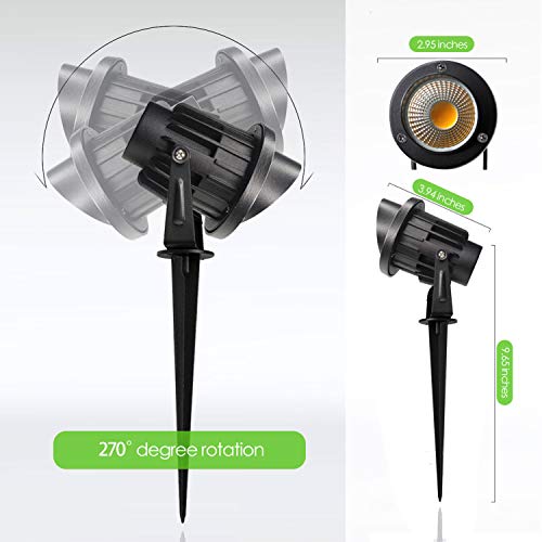 Lifehub Led Landscape Outdoor Spotlight For Yard, Ip66 Waterproof Garden Spotlights, Patio 120V 600Lm Outside Lawn Led Spotlights With Us 3-Plug In (2 Packs) #TOP7