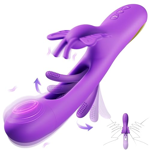 Rabbit Vibrator für Frauen 3-in-1 Sex Spielzeug mit 7 Zungenlecken 7 Schlag 7 Vibration Modi Leiser Klitoris Stimulator Vibrator Wasserdicht IPX7 G-Punkt Dildo Vibratorensets für Damen Solo