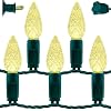 YULETIME Warm White C6 Strawberry LED Christmas Lights 33 ft 100 Count 4 Spacing One Piece High Waterproof UL Certified String Light Warm White