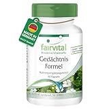 fairvital Gedächtnis Formel, 60 Kapseln, Gingko Biloba, Bacopa Monnieri, Folsäure, Taurin, Phospholipid Komplex, qualitätsgeprüft und hochdosiert - 100% vegan - Made in Germany