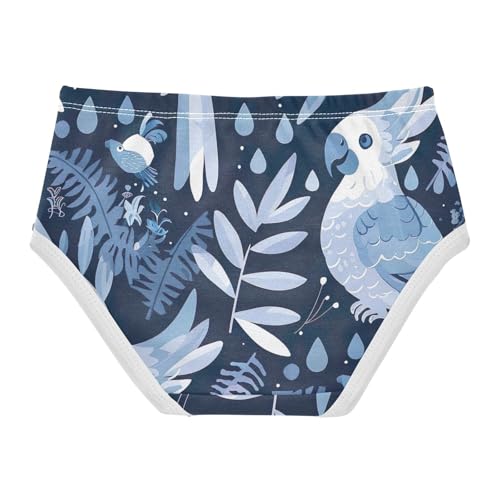 Girls Panties, Blue Cockatoos Toddler Girl Panties, Girls' Cotton Brief Underwear, 2T–8 Years2