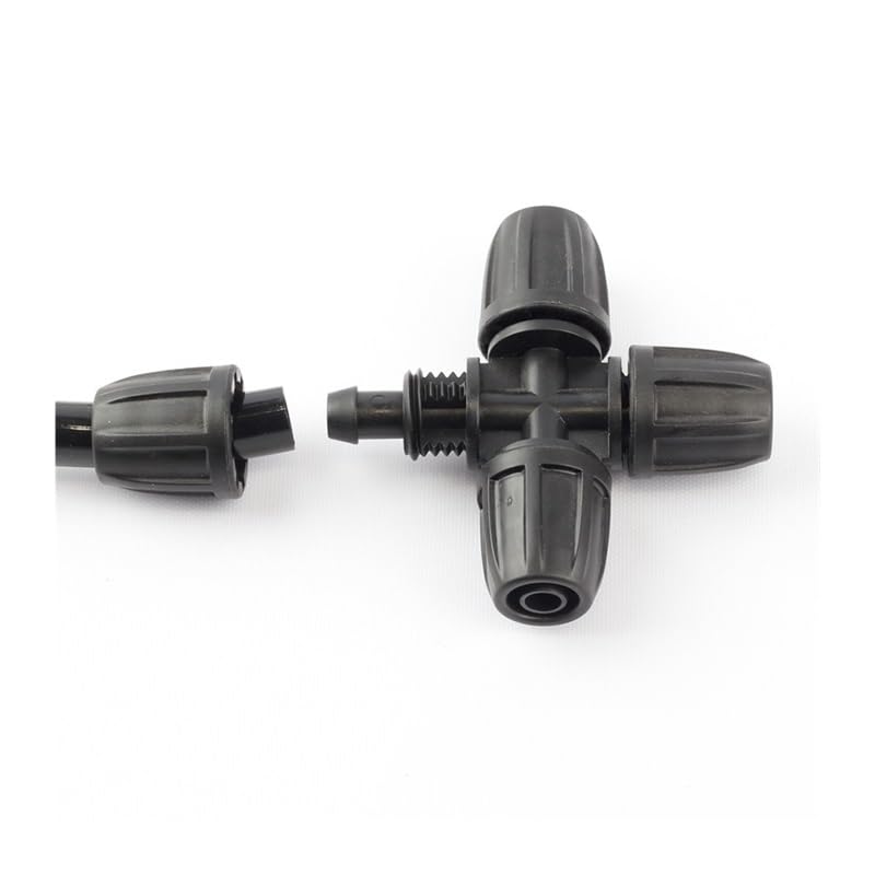50pcs 8/11mm tubo da giardino connettori a croce filettatura blocco tubo connettore rapido sistema di irrigazione tubo morbido splitter