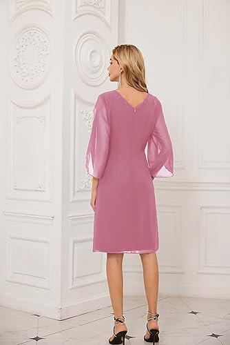 Image of GRACE KARIN Womens Formal Wedding Guest Dress 2026 Chiffon Cocktail Dress Mother of the Bride Dresses Midi Fashion Clothing