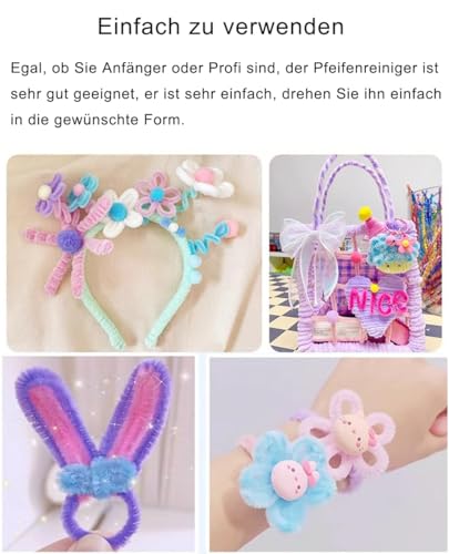 100-Pack 6mm Chenille Pipe Cleaners (12/30cm) - Perfect For DIY Crafts & Art Projects By KRAFTZ®