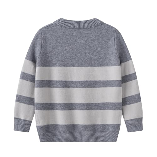 Boys Girls Long Sleeve Crewneck Knit Sweater Striped Pullover Tops Knit Sweatshirt Teen Kids Oversized Knitted Sweater2
