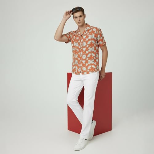 Image of LSD Men's Printed Casual Shirt - Half Sleeve Cuban Collar Regular Fit Trendy Stylish Viscose Shirt for Men, Office Party