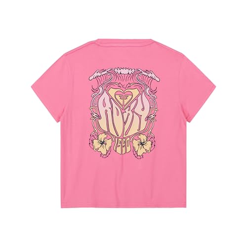 Image of Roxy Girls' Short Sleeve Boyfriend Fit Logo Tee, Crew Neck Graphic T-Shirt, Soft & Comfortable