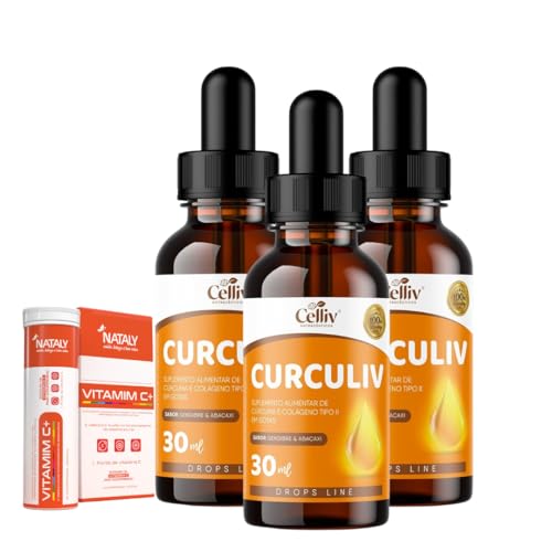 Kit Com 3 - Curculiv (Cúrcuma e Colágeno Tipo II) Em Gotas 30ml C...