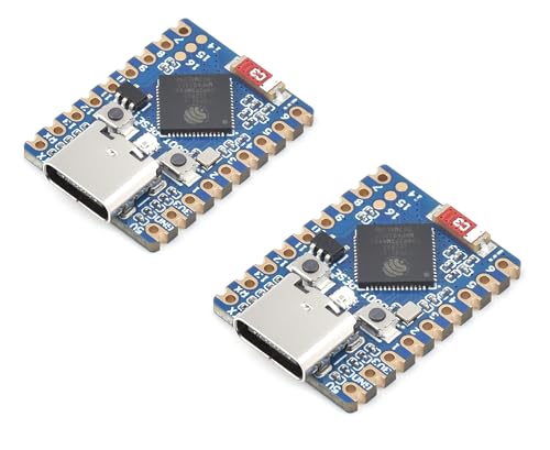 2PCS ESP32-S3 Mini Development Board, Based on ESP32-S3FH4R2 Dual-Core Processor, 240MHz Running Frequency, Support 2.4GHz W-Fi & Blue-Too-th 5, Onboard 4MB Flash Memory/2MB PSRAM