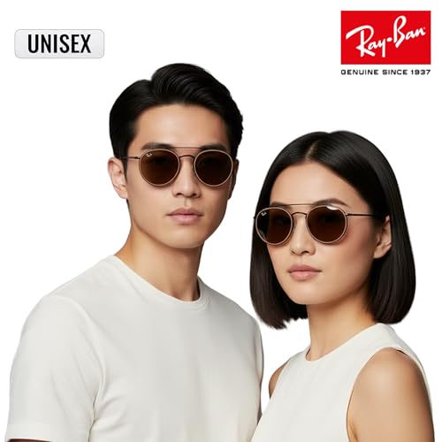 Image of Ray-Ban RB3647N ROUND DOUBLE BRIDGE Round Shaped Sunglasses for Men & Women with Official RAYBAN Eyewear Kit