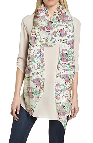 Lina & Lily Floral Design Print Women's Scarf Shawl Lightweight