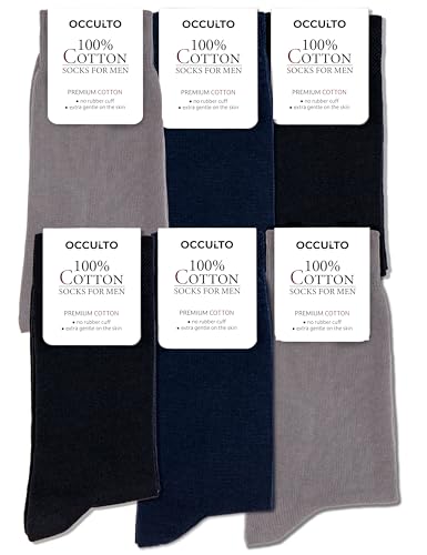 Occulto Calcetines 100% Algodon para Hombre 6 pares (modelo: Roland) mezcla azul 43-46