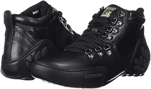 Image of Woodland Men's Leather Sneaker Black