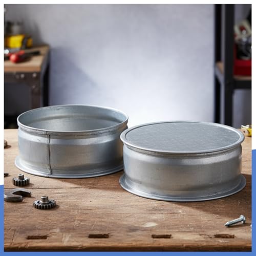 Image of VIHOSE 2 Pcs 4 Inch Od Dryer Vent Cap Galvanized Round Dryer Vent Cover Inside Galvanized Steel Tee Duct End Cap Pipe Cover Metal Plug for Outdoor and Indoor HVAC Systems