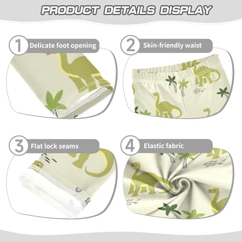 Dinosaurs Girls Leggings,Workout Leggings for Girls Toddler Athletic Legging Size for 3-10T3