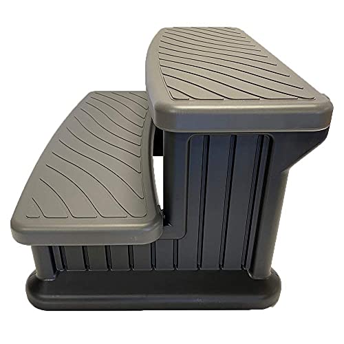 Puri Tech Universal Spa & Hot Tub Outdoor Steps No Slip Grip Support - Light Grey - Image 3