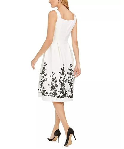 Donna Ricco Women's Floral Hem A Line Dress Gray Size 10 #TOP1
