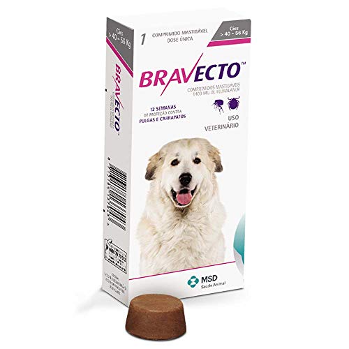Anti Pulgas e Carrapatos Bravecto para Cães de 40 a 56 kg - 1400 mg
