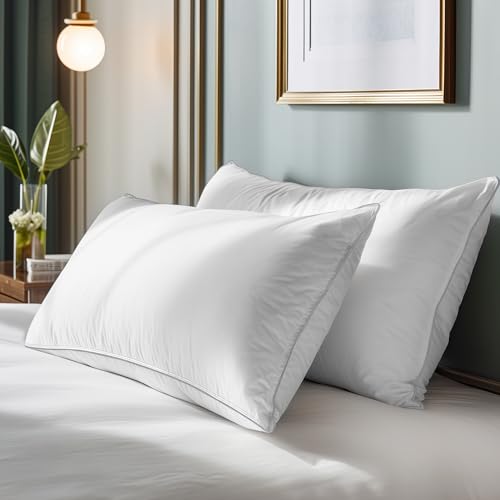 SANSWAN Goose Down Feather Queen Pillows Set of 2, Firm, Cooling - image 8