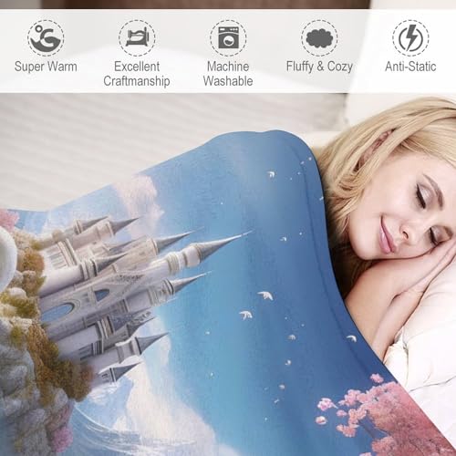 Manta de franela suave para sofá de 130 x 150 cm con dibujos de cisnes para invierno 6