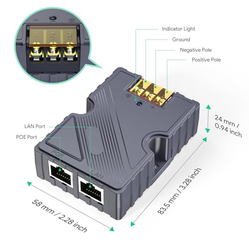 XLTTYWL Starlink PoE Injector - 150W GigE Passive ABS Surge & ESD Protection with High-Speed Network, Ideal for Starlink Internet Kit Satellite
