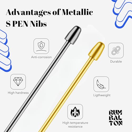 Image of Rumbalton Replacement Metal & Plastic Tips /Nibs for Galaxy Tab S10+ /S10 Ultra /S9 /S9FE+ /S9 Ultra /S8 /S8+ /S8 Ultra /S7 /S7 FE /S6 /S6 Lite /S22 /S23 /S24 Ultra S Pen Nibs + Clip (2+5pcs Set)