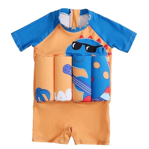 Traje de baño para niños pequeños con flotabilidad – Traje de natación con ayuda de natación integrada | diseño dinosaurio chaleco salvavidas protección contra salpicaduras para niños piscina