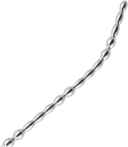 Miniatura 7 de Dilatadores de sonidos uretrales de acero inoxidable con múltiples cuentas para el pene Juguetes sexuales para adultos (eje curvado)