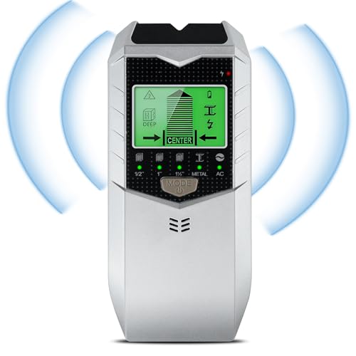 Stud Finder Wall Scanner, 5 in 1 Electronic Stud Detector with LCD Display and Audio Alarm, Stud Sensor Beam Finders for The Center and Edge of Wood AC Wire Metal Studs Joist Pipe