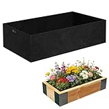 CIEOVO Raised Garden Bed Liner Thick Fabric Raised Garden Bed Breathable Drainage Rectangle Grow Bags with Handles Fabric Garden Bed for Outdoor Raised Garden Beds Holds Soil, 4 x 2 x 1ft