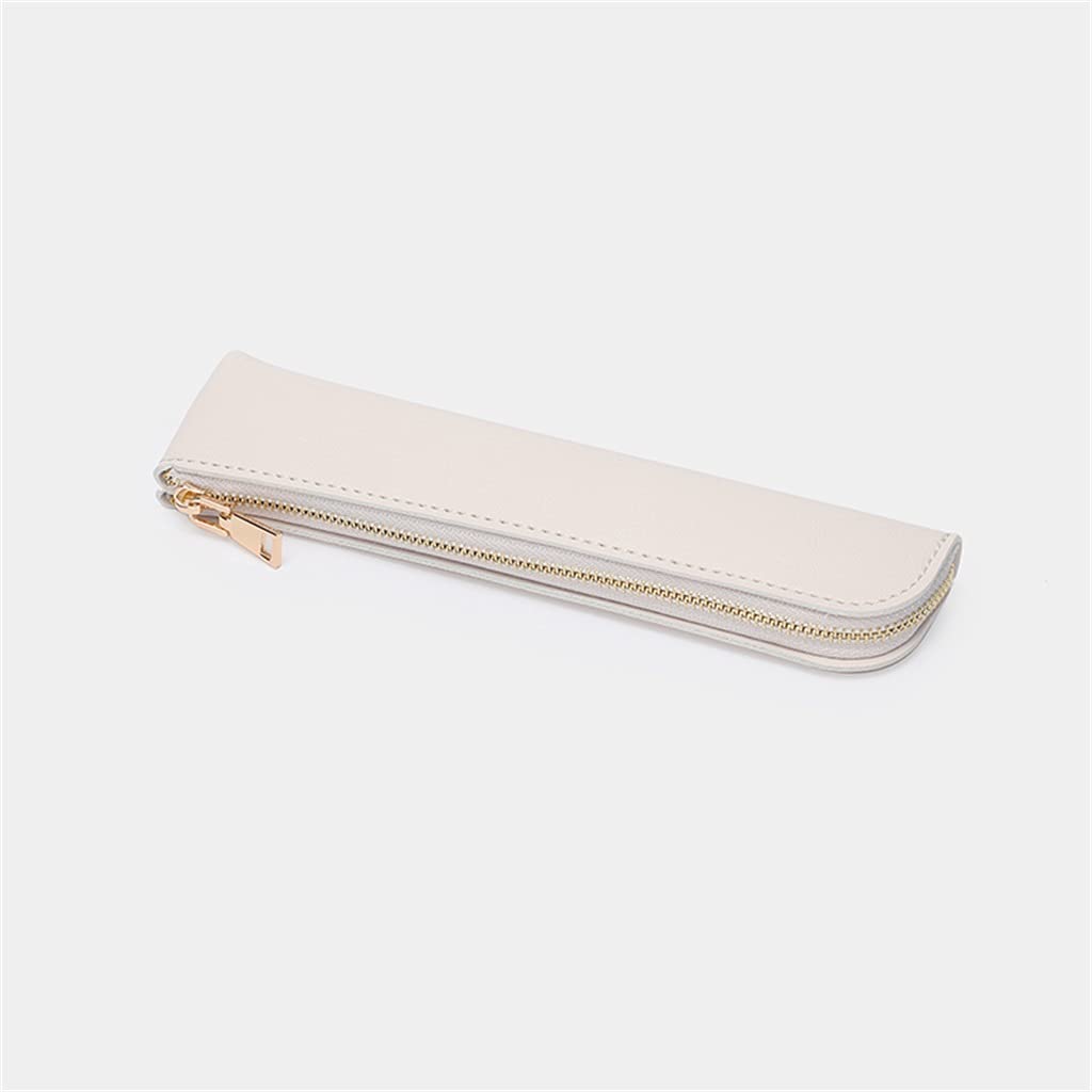 Estuche para lápices de Cuero PU para Estudiantes de Escuela Estuche para lápices Organizador de papelería Estuche pequeño para lápices de pequeña Capacidad literaria Fresca (A, 20 * 1 * 4,5 cm) (D