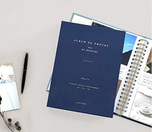 ICONIC Photo in - Spring Photo Album - Album de Photos Slip in Photo Album (4 x 6 inches, Navy)