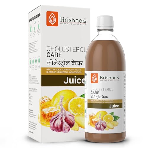 KRISHNA'S HERBAL & AYURVEDA Cholesterol Care Juice - 1000 Ml | Contains Honey With Apple Cider Ginger Garlic, Sugar Free, Helps In Digestion, Made In India